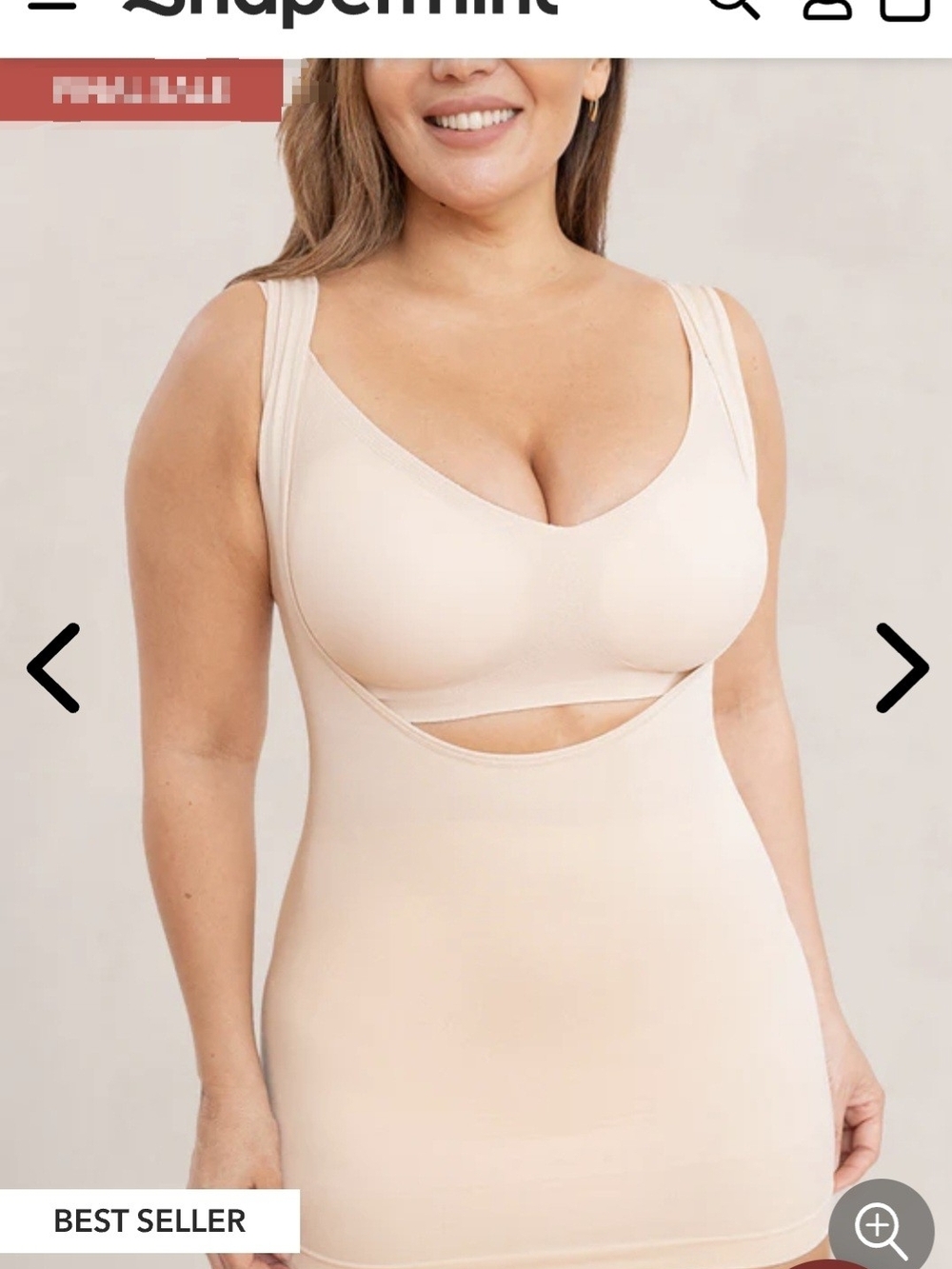 Shapermint Nude Open Bust Sculpting Tank